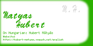 matyas hubert business card
