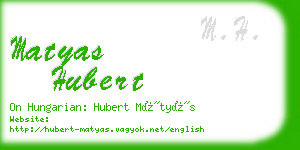 matyas hubert business card